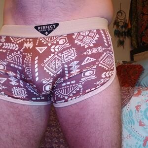 Men's Brown Tribal Patterned Athletic Shorts